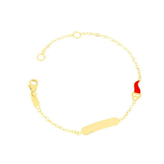 Bracciale Bimbi in Oro Corno e Targhetta