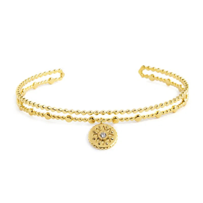 Bracciale Rigido Marlù con Medaglietta Sole Pendente