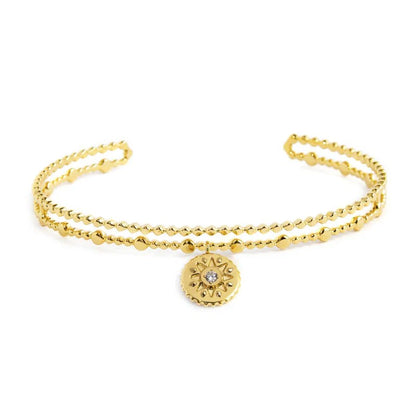 Bracciale Rigido Marlù con Medaglietta Sole Pendente