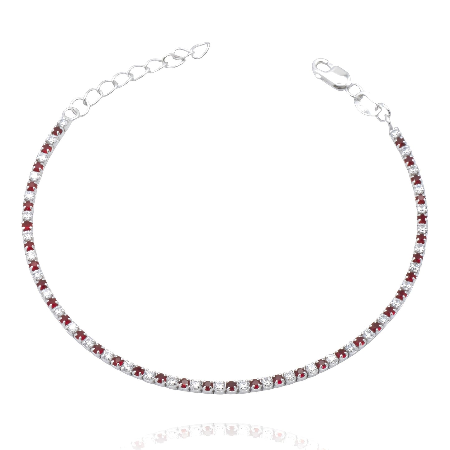 Bracciale Tennis Bianco e Rosso