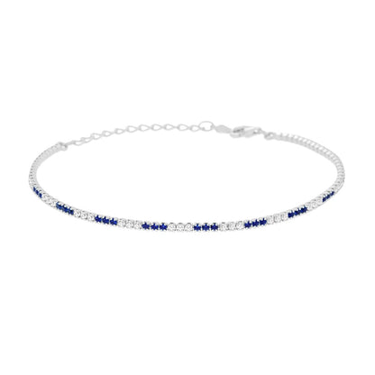 Bracciale Tennis Blu e Bianco Gioielli in Argento