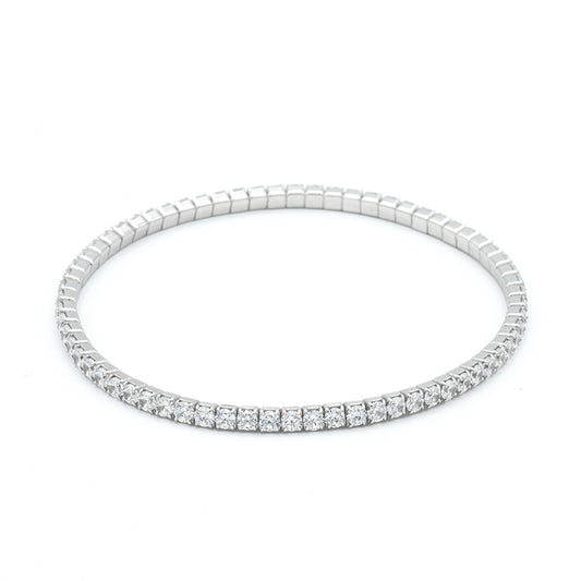 Bracciale Tennis Elastico in Argento