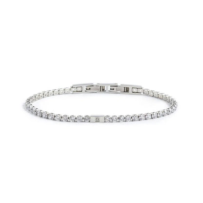 Bracciale Tennis Marlù in Acciaio con Zirconi Bianchi 3 mm