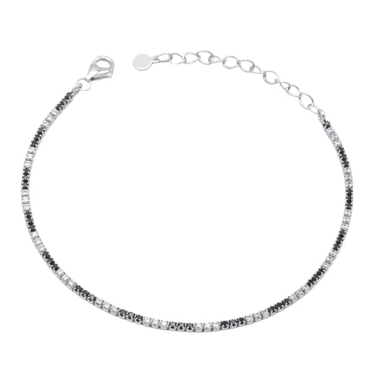 Bracciale Tennis Nero e Bianco