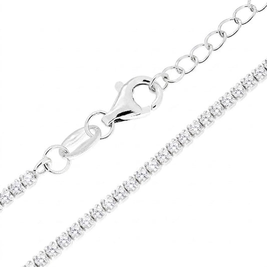 Bracciale Tennis in Argento 925 Rodiato Regolabile - Spessore 1.5 mm