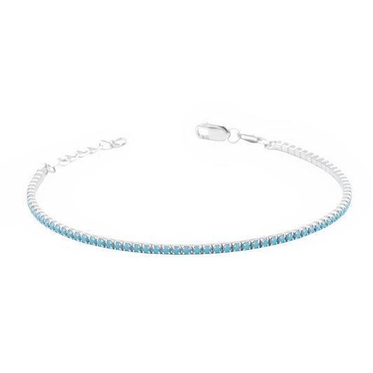 Bracciale Tennis in Argento Pietre Celesti