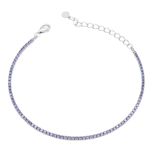 Bracciale Tennis in Argento Pietre Viola