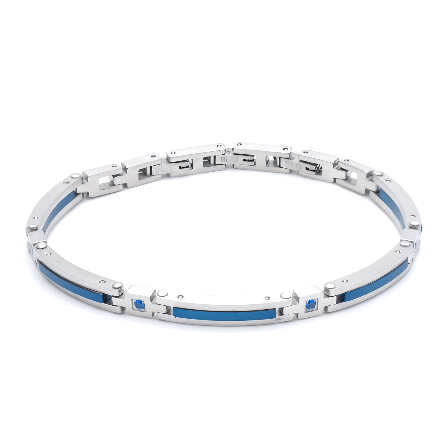 Bracciale Uomo Acciaio e Blu