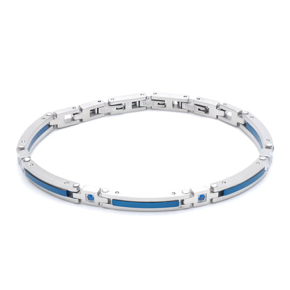 Bracciale Uomo Acciaio e Blu