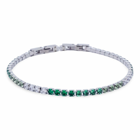 Bracciale Tennis Bianco e Verde