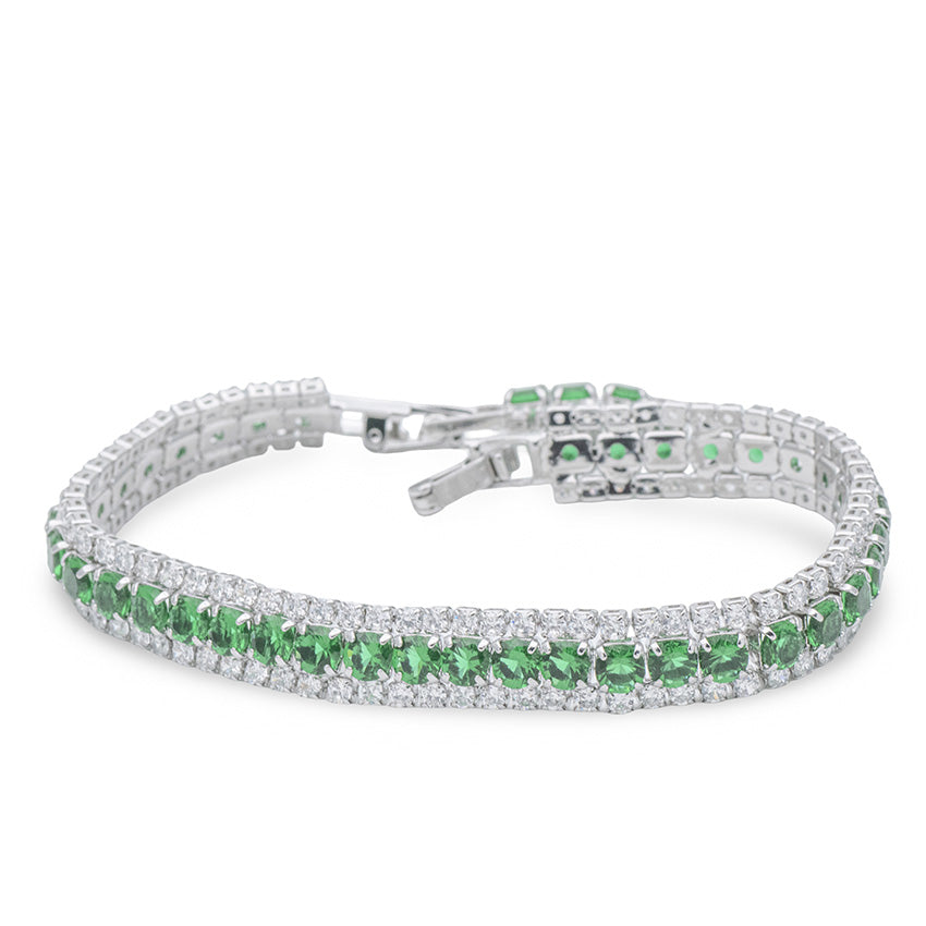 Bracciale Tennis Silver e Smeraldo