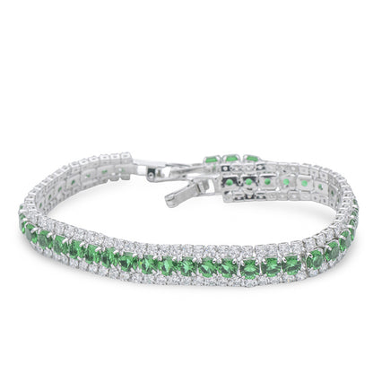 Bracciale Tennis Silver e Smeraldo