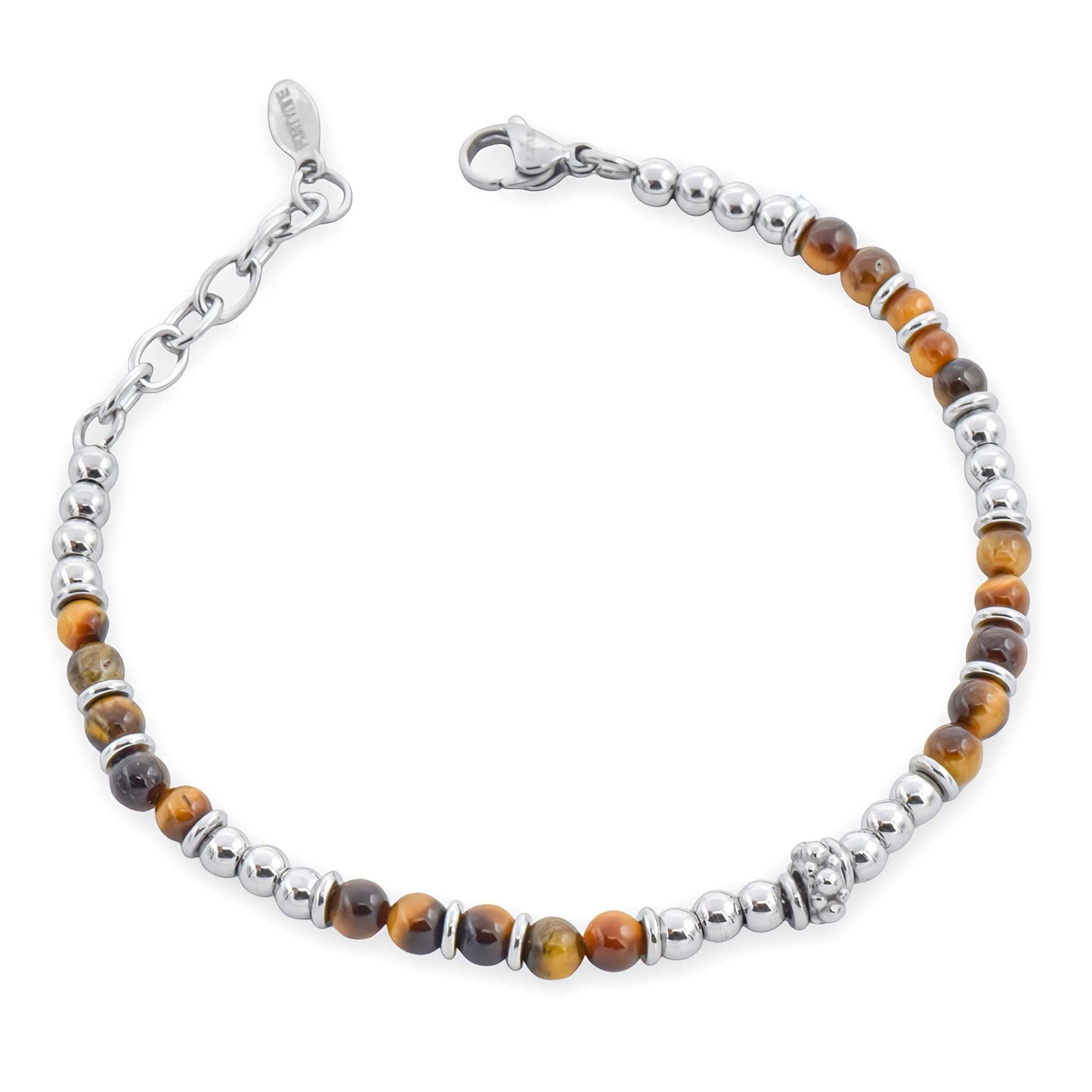 Bracciale Uomo Acciaio e Occhio di Tigre