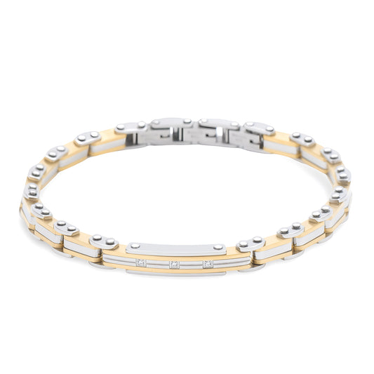Bracciale Uomo Acciaio e Oro