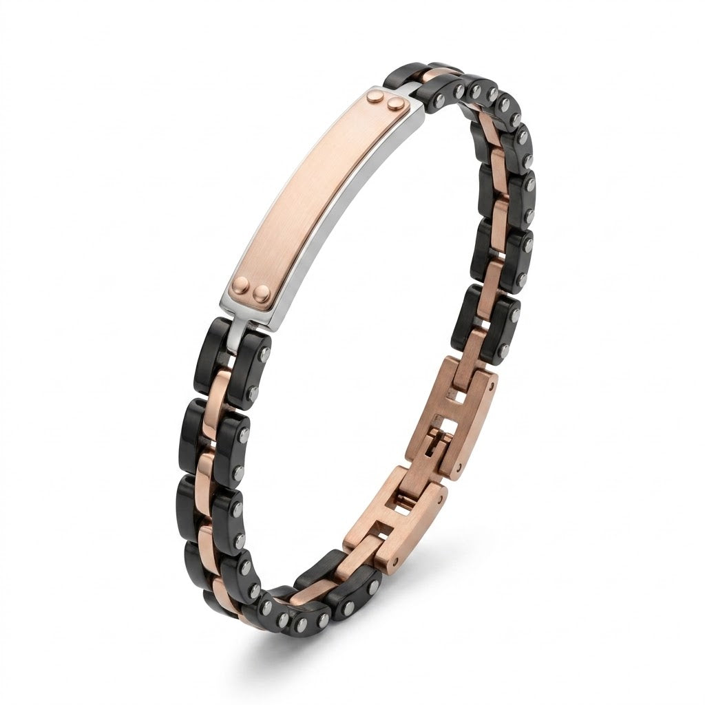 Bracciale Uomo Fortynine in Acciaio con Targhetta Personalizzabile