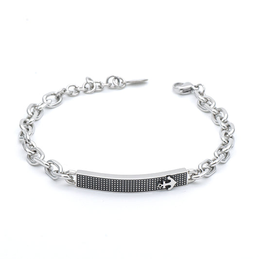 Bracciale Uomo Piastra con Ancora