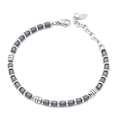 Bracciale Uomo  in Acciaio e Ematite