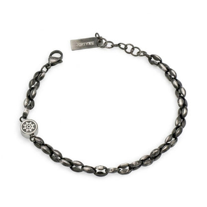 Bracciale da Uomo FORTYNINE in Acciaio Brunito con Timone