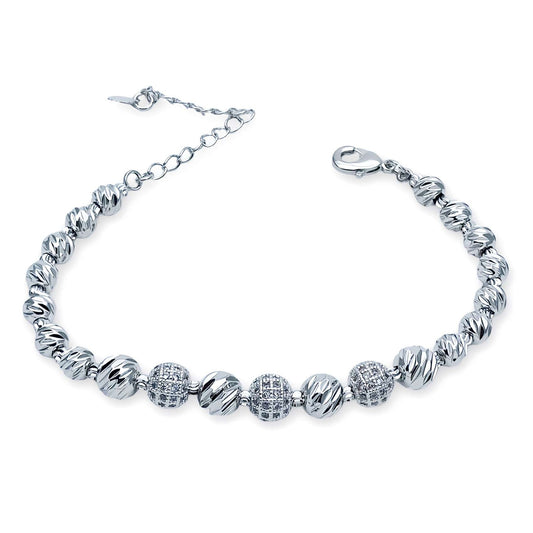 Bracciale Sfere Sfaccettate e Zirconi