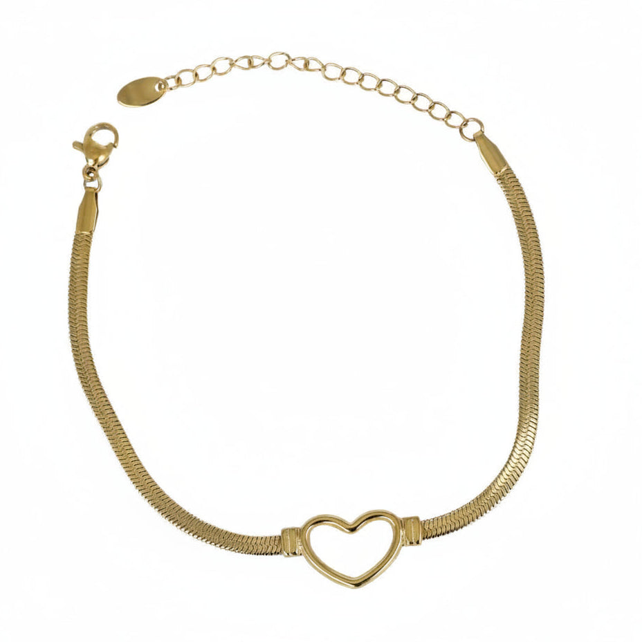 Bracciale Snake Gold con Cuore Gaiè Bijoux
