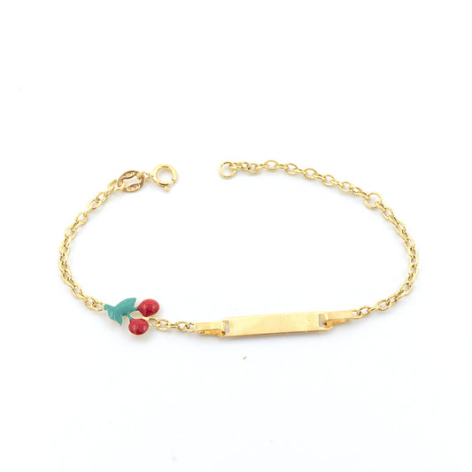 Bracciale ciliegie baby in oro giallo