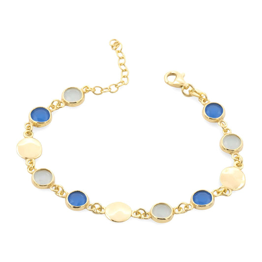 Bracciale in Argento Dorato e Cristalli Colorati
