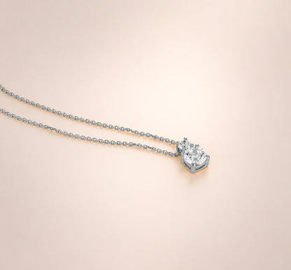 Collana Doppio Punto Luce in Oro Bianco 9 Carati - 375