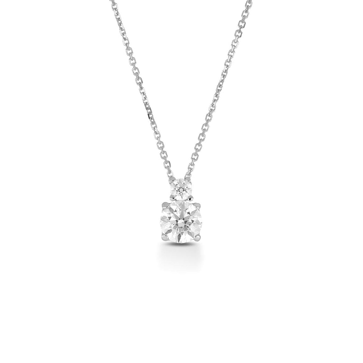 Collana Doppio Punto Luce in Oro Bianco 9 Carati - 375