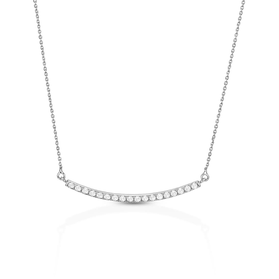 Collana Mezzo Tennis in Oro Bianco 9 Carati - 375