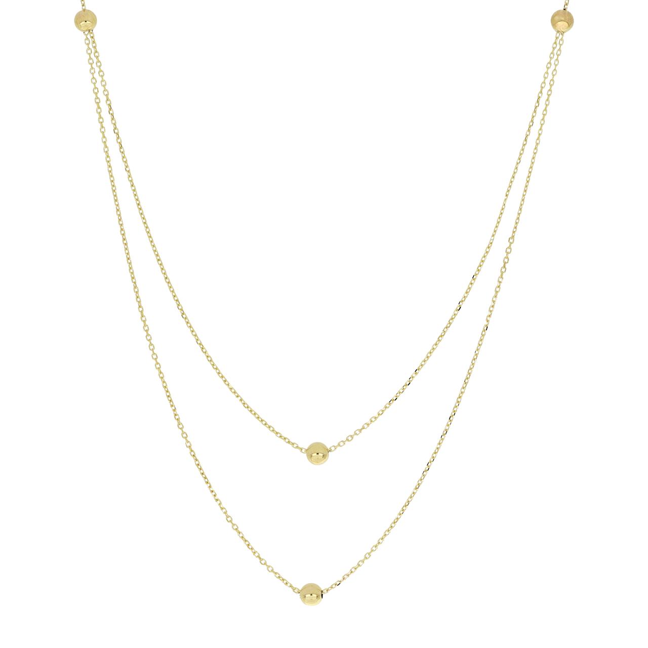 Collana Boules Doppio Filo in Oro 375 (9kt)