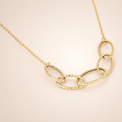 Collana con Ovali Intrecciati in Oro 9 Carati - 375