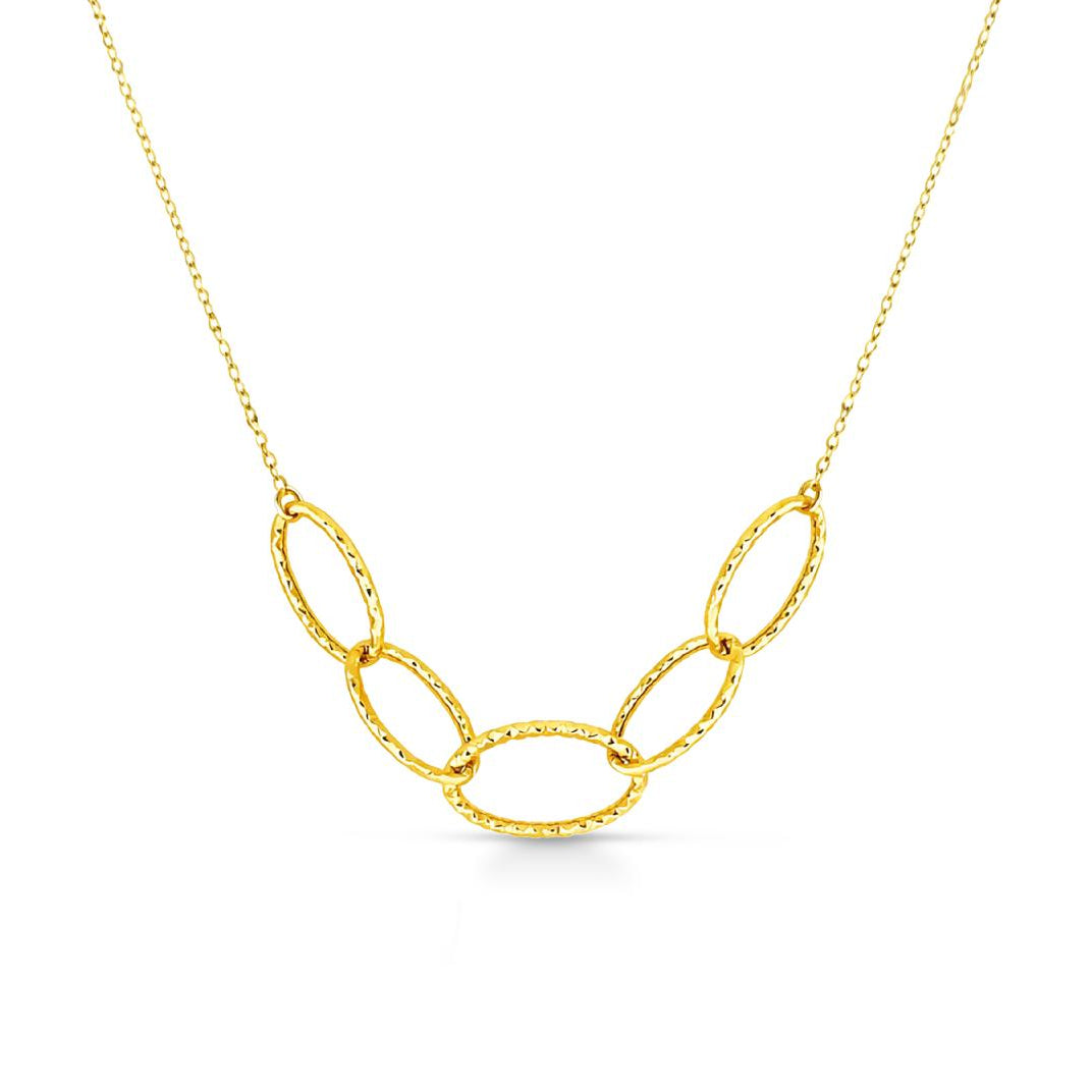 Collana con Ovali Intrecciati in Oro 9 Carati - 375