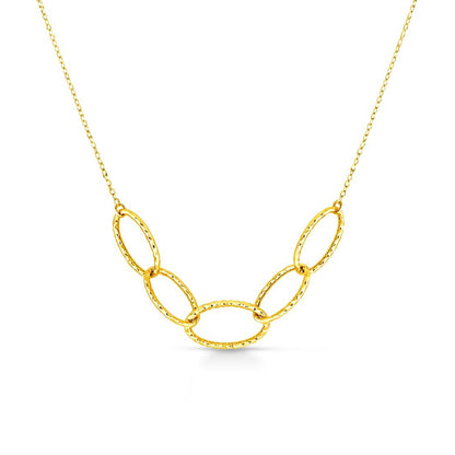 Collana con Ovali Intrecciati in Oro 9 Carati - 375