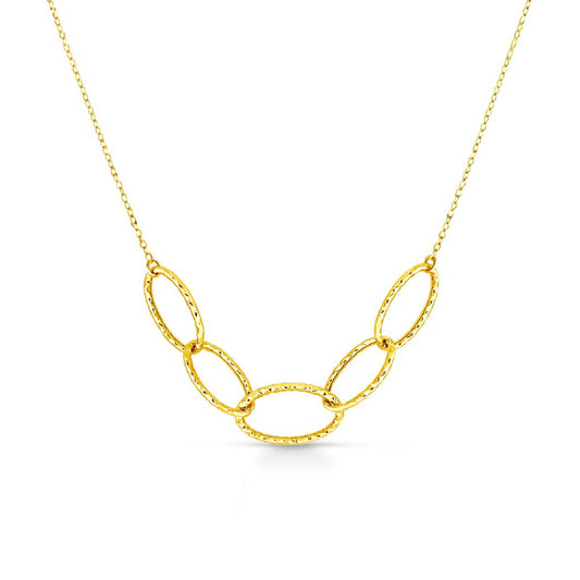 Collana con Ovali Intrecciati in Oro 9 Carati - 375