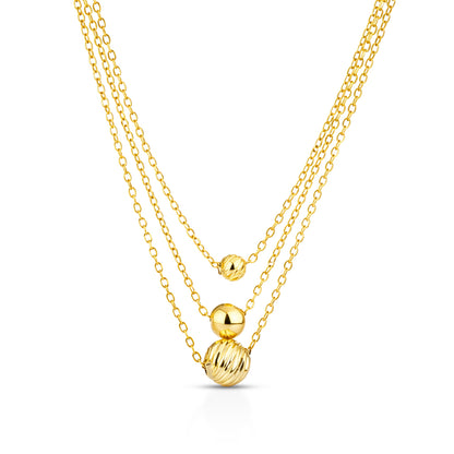 Collana Boules a Scalare Multifilo in Oro 9 Carati - 375