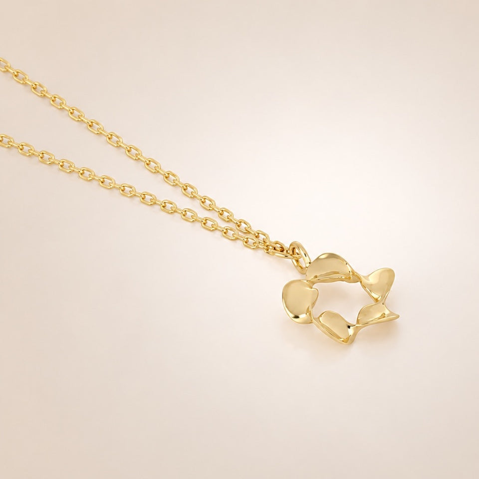 Collana Fiore Torchon in Oro Giallo 375 (9kt) iGOLD