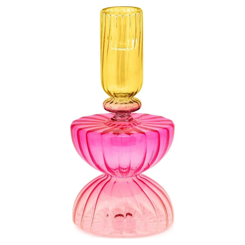 Fade Candelabro "Color Glass" Rosa e Giallo Fade