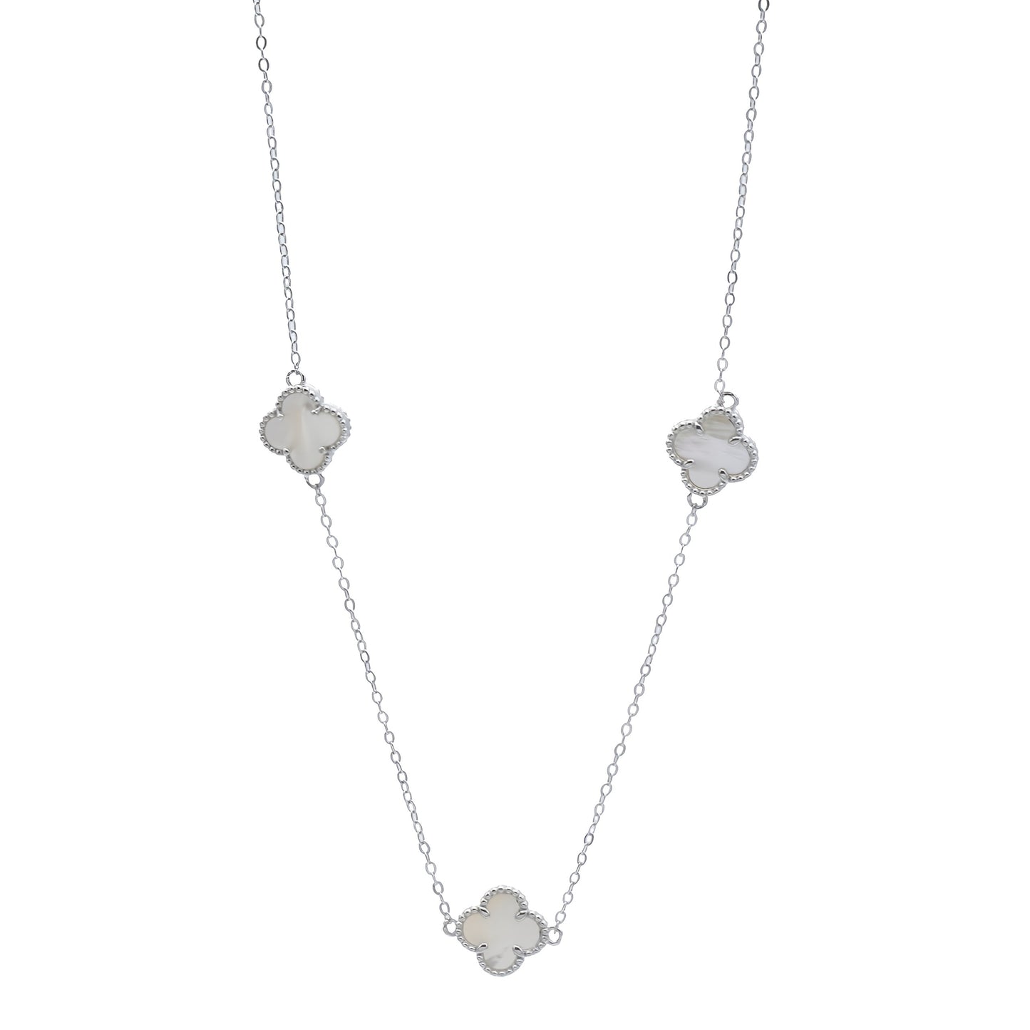 Collana in Argento Fiori e Madreperla