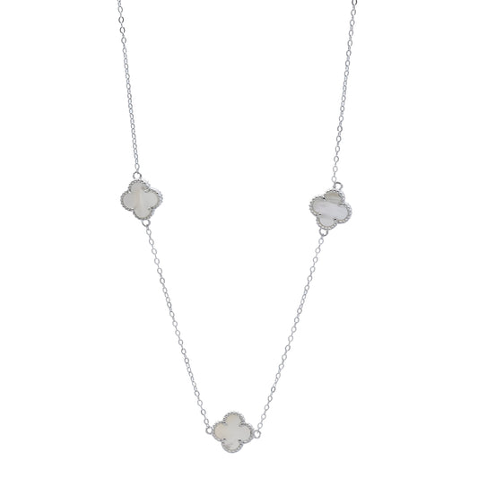 Collana in Argento Fiori e Madreperla
