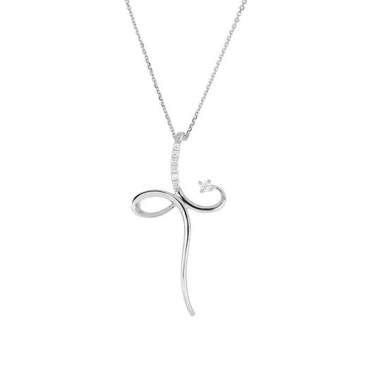 Collana Croce Stilizzata in Oro Bianco