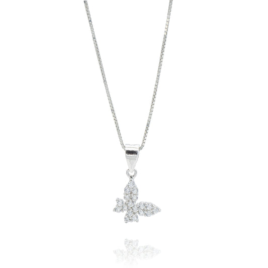 Collana Farfalla a Pavè in Argento