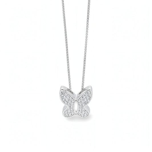 Collana Farfalla in Argento a Pavè
