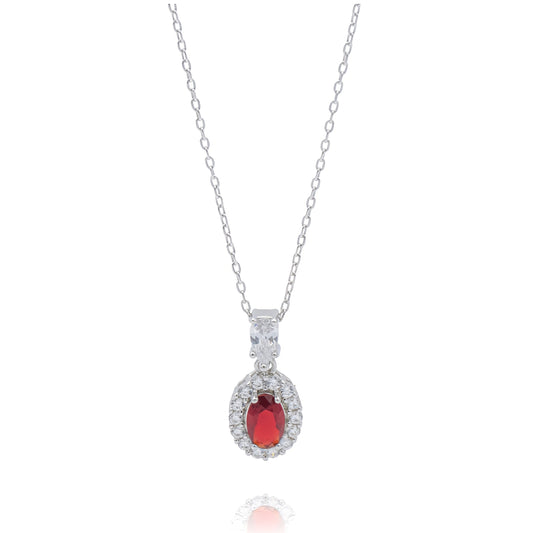 Collana Kate Rossa e Goccia in Argento