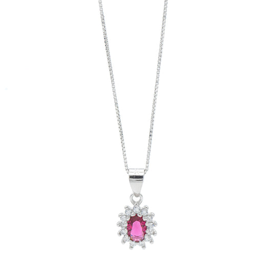 Collana Kate Rossa in Argento