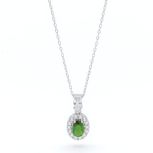 Collana Kate Verde e Goccia in Argento