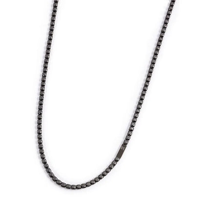 Collana Tennis Marlù Nera in Acciaio con Finitura PVD Nero