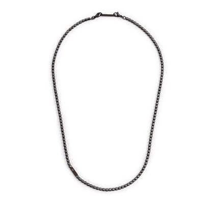 Collana Tennis Marlù Nera in Acciaio con Finitura PVD Nero