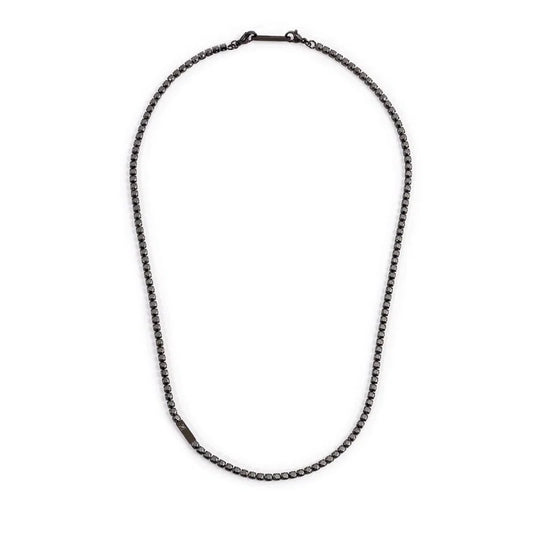 Collana Tennis Marlù Nera in Acciaio con Finitura PVD Nero Marlù
