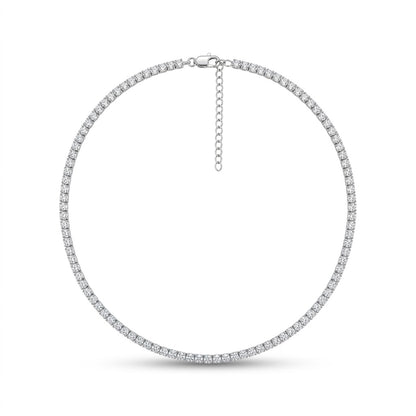 Collana Tennis in Argento 925 con Zirconi Bianchi (Lunghezza Regolabile)