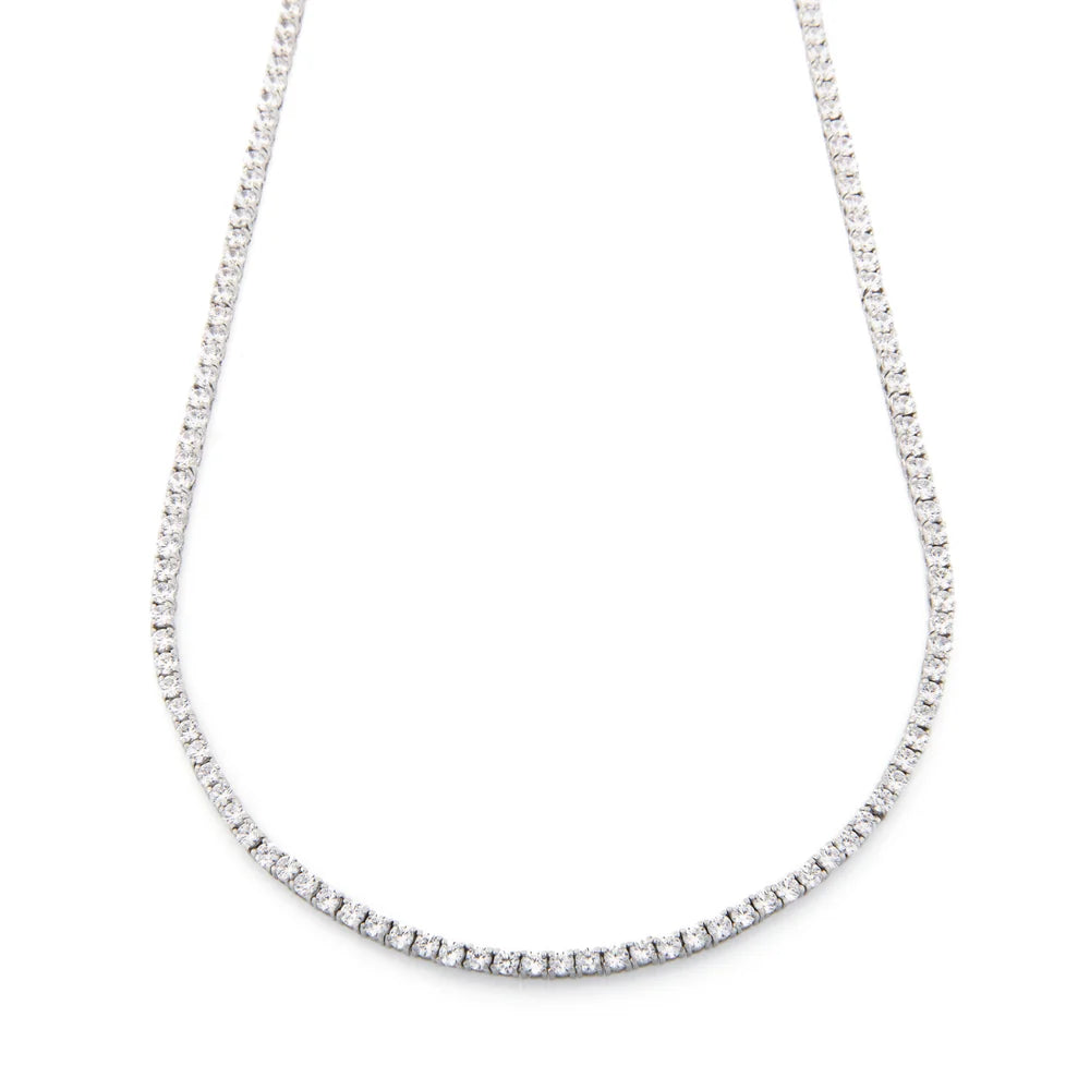 Collana Tennis in Argento 925 con Zirconi Bianchi (Lunghezza Regolabile)